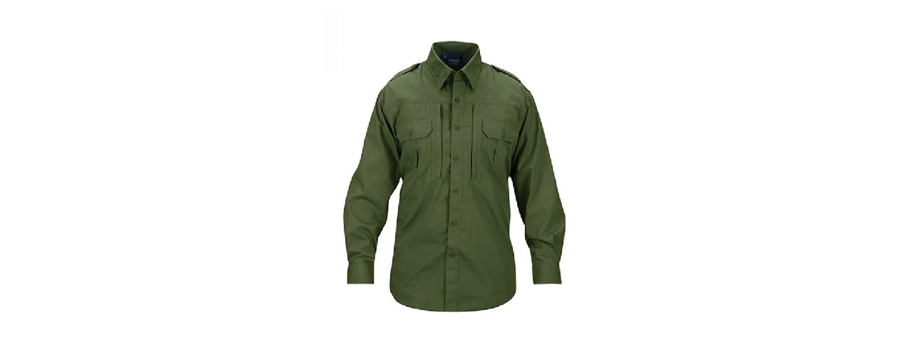 PROPPER RIPSTOP REINFORCED TACTICAL LONG-SLEEVE SHIRT - XX-LARGE (OD GREEN) PROPPER RIPSTOP REINFORCED TACTICAL LONG-SLEEVE SHIRT - XX-LARGE (OD GREEN)