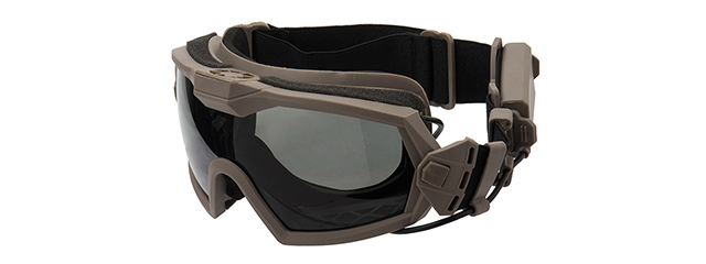 G-Force Full Seal Airsoft Goggles w/ Built-In Fan [Clear Lens] (TAN)
