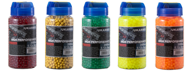 UK Arms 2000 Count 0.12g BBs (Single Bottle)