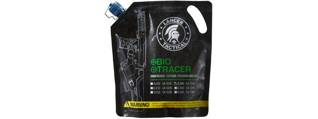 Lancer Tactical 2000 Round 0.28g Bio-Tracer BBs (Color: Green)