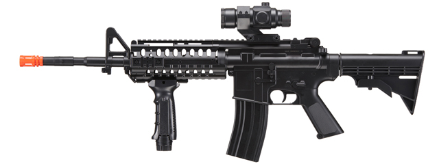 WellFire D96 M4 Carbine Airsoft AEG Rifle w/ Scope and Grip (Color: Black)