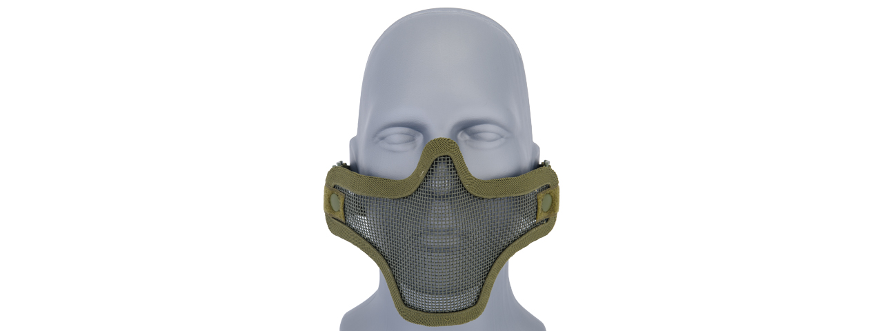AC-103G METAL MESH HALF MASK (OD GREEN) DOUBLE STRAP VERSION - Click Image to Close