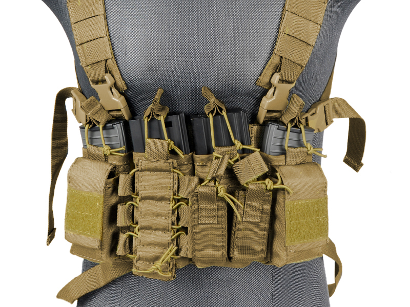 UK ARMS AIRSOFT TACTICAL QR CHEST RIG COYOTE BROWN [AC215T