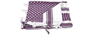 AC-3091 Shemagh, White & Purple