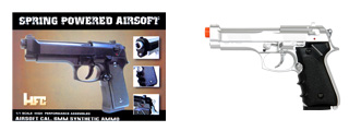 HFC AIRSOFT M9 VERTEC HEAVYWEIGHT SPRING PISTOL W/ SLIDELOCK - SILVER