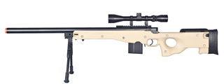 WELLFIRE AIRSOFT L96 AWP BOLT ACTION RIFLE W/ BIPOD AND SCOPE - TAN
