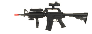 WELLFIRE M4 RIS SPRING AIRSOFT RIFLE W/ RED DOT AND FLASHLIGHT