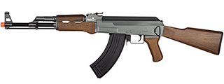 Lancer Tactical Airsoft Full Metal AK-47 AEG w/ Battery and Charger (Color: Black / Faux Wood)