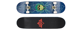 3108-T029BU SKULL SPIDER BLUE COMPLETE SKATEBOARD (8.0" X 31") 3108-T029BU SKULL SPIDER BLUE COMPLETE SKATEBOARD (8.0" X 31")