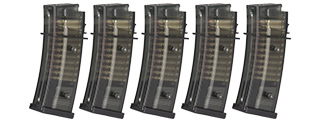 ARES-MAG-B006 5 PACK 45 ROUND LOW CAPACITY AIRSOFT G36 MAGAZINES (BLACK)