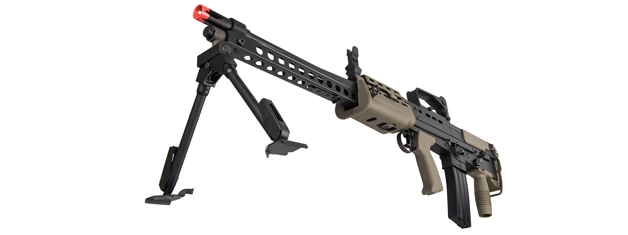 ICS L86 A2 Light Support Weapon Bullpup LSW Airsoft AEG Rifle (Color: Black / OD Green)