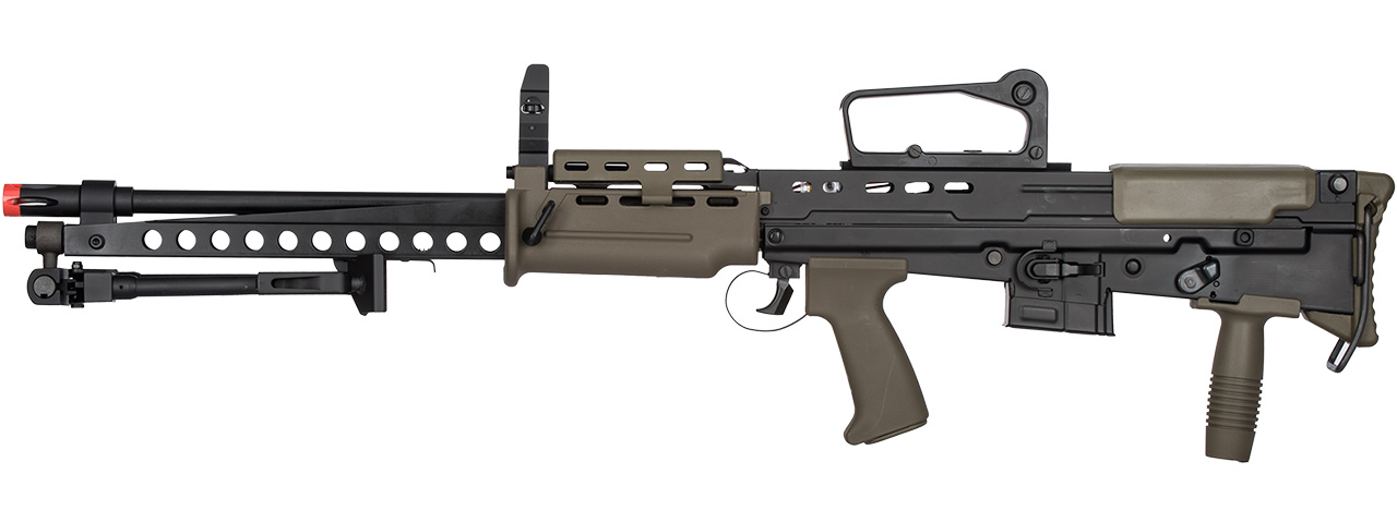 ICS L86 A2 Light Support Weapon Bullpup LSW Airsoft AEG Rifle (Color: Black / OD Green)