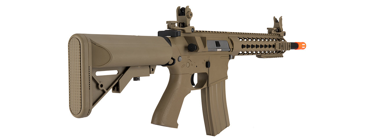 Lancer Tactical Gen 2 10" KeyMod M4 Evo Airsoft AEG Rifle (Color: Tan) - Click Image to Close