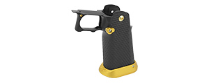 AIRSOFT MASTERPIECE ALUMINUM GRIP FOR HI-CAPA AIRSOFT PISTOLS TYPE 1 (BLACK/GOLD) AIRSOFT MASTERPIECE ALUMINUM GRIP FOR HI-CAPA AIRSOFT PISTOLS TYPE 1 (BLACK/GOLD)
