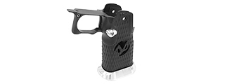AIRSOFT MASTERPIECE ALUMINUM GRIP FOR HI-CAPA AIRSOFT PISTOLS TYPE 8 (BLACK/SILVER) AIRSOFT MASTERPIECE ALUMINUM GRIP FOR HI-CAPA AIRSOFT PISTOLS TYPE 8 (BLACK/SILVER)