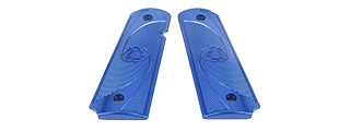 AIRSOFT MASTERPIECE ALUMINUM AIRSOFT 1911 TYPE 2 PISTOL GRIP PLATES (BLUE) AIRSOFT MASTERPIECE ALUMINUM AIRSOFT 1911 TYPE 2 PISTOL GRIP PLATES (BLUE)