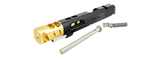 AIRSOFT MASTERPIECE STI DVC STEEL OPEN SLIDE KIT FOR HI-CAPA (BLACK AND GOLD) AIRSOFT MASTERPIECE STI DVC STEEL OPEN SLIDE KIT FOR HI-CAPA (BLACK AND GOLD)