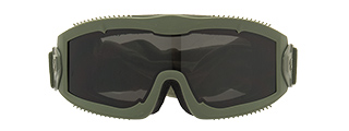 LANCER TACTICAL AERO PROTECTIVE OD GREEN AIRSOFT GOGGLES (SMOKE/YELLOW/CLEAR LENS)