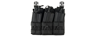LANCER TACTICAL ADAPTIVE HOOK AND LOOP TRIPLE DUAL MAG POUCH (BLACK)