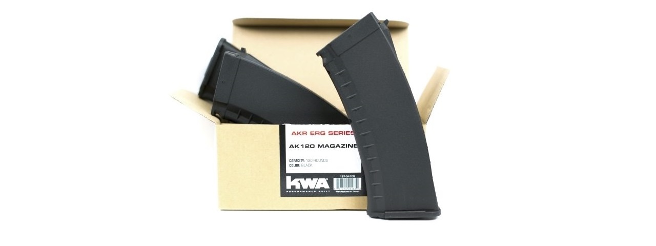 KWA 120 ROUND MID-CAP AIRSOFT AEG MAGAZINE 3-PACK (BLACK)