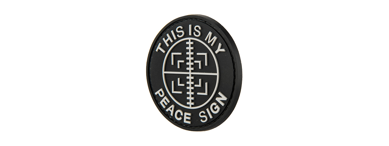 This Is My Peace Sign Black PVC Airsoft Patch 