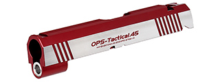 Airsoft Masterpiece OPS-Tactical .45 Standard Slide for TM Hi-Capa 4.3 GBB Pistols (RED/SILVER) Airsoft Masterpiece OPS-Tactical .45 Standard Slide for TM Hi-Capa 4.3 GBB Pistols (RED/SILVER)