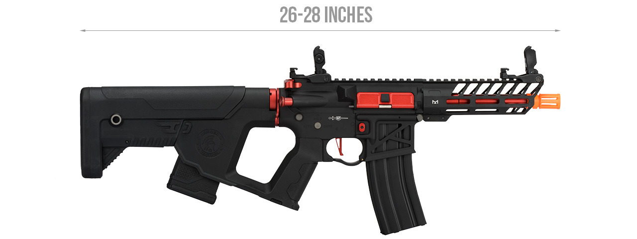 Lancer Tactical Low FPS Enforcer Needletail Skeleton M4 Airsoft Rifle (Color: Black & Red)