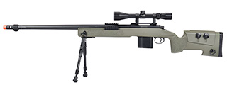 WellFire MB4416 M40A3 Bolt Action Sniper Rifle w/ Scope & Bipod (OD GREEN)