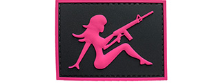 G-Force Mudflap Girl w/ Rifle PVC (Left) Patch (BLACK/PINK)