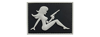 G-Force Mudflap Girl w/ Pistol PVC (Left) Patch (BLACK/GRAY)