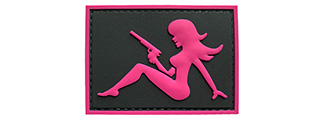 G-Force Mudflap Girl w/ Pistol PVC (Right) Patch (BLACK/PINK)