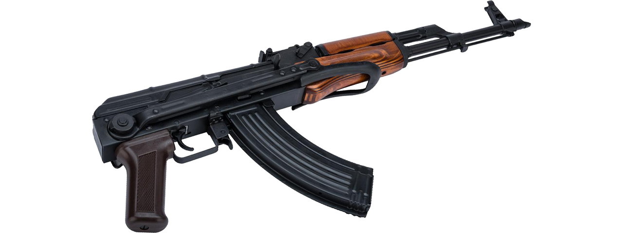 LCT AKMS Steel AK Airsoft AEG Rifle w/ Under Folding Stock (Color: Black & Wood)
