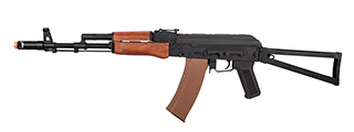 Lancer Tactical AK-Series AK-74N AEG Airsoft Rifle w/ Skeleton Folding Stock (Real Wood Furniture) Lancer Tactical AK-Series AK-74N AEG Airsoft Rifle w/ Skeleton Folding Stock (Real Wood Furniture)