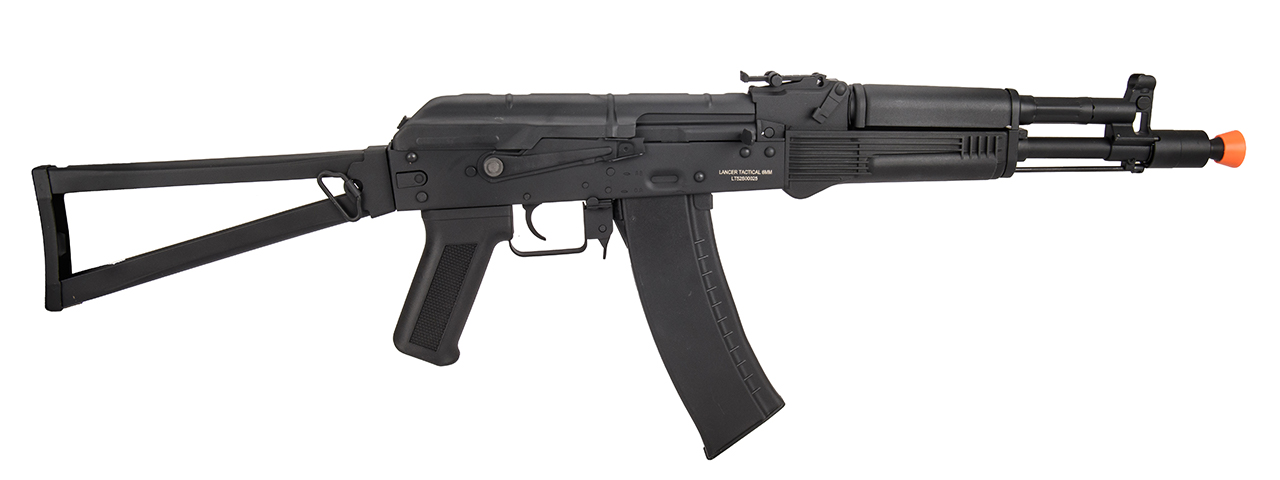 Lancer Tactical AK-Series AKS-105 AEG Airsoft Rifle w/ Skeleton Foldable Stock (Black) - Click Image to Close