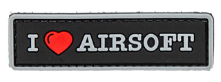 "I Love Airsoft" PVC Morale Patch (Color: Black)