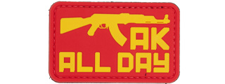 "AK All Day" PVC Patch (Color: Red and Yellow)