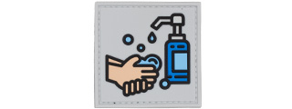 Keep Calm and Wash Your Hands PVC Patch (Color: Gray)