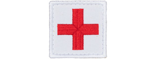 Embroidered Cross Medic Patch (Color: White and Red)