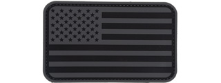Large Forward US Flag PVC Patch (Color: Black)