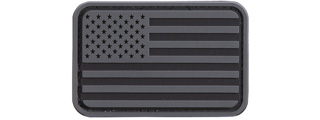 US Flag PVC Patch (Color: Gray / Black)