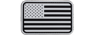 US Flag Forward PVC Patch (Color: Black and White)