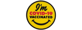 "I'm Covid-19 Vaccinated" Smiley PVC Patch (Color: Yellow)