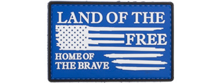 Land of the Free, Home of the Brave PVC Patch (Color: Blue / White)
