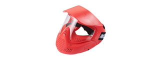 Lancer Tactical Full Face Airsoft Mask with Visor (Color: Red)