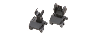 Lancer Tactical Metal Flip-Up Front and Rear Iron Sights (Color: Black)