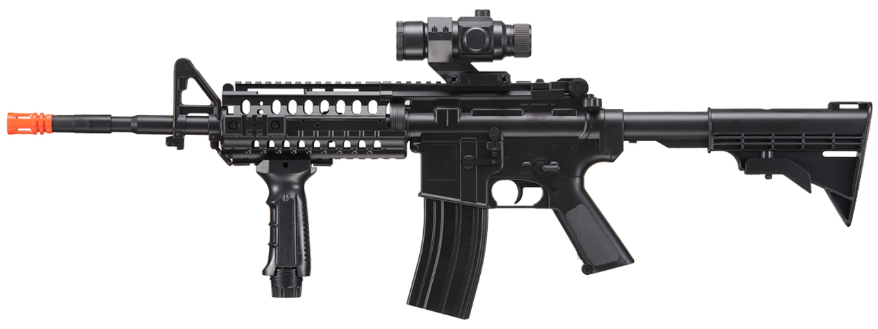 WellFire D96 M4 Carbine Airsoft AEG Rifle w/ Scope and Grip (Color: Black)