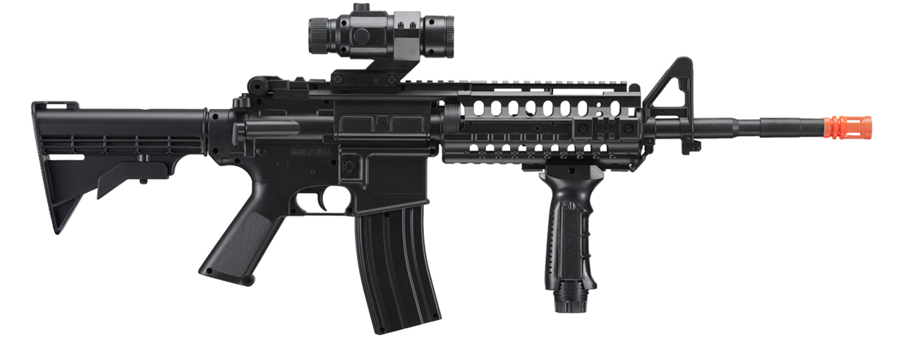 WellFire D96 M4 Carbine Airsoft AEG Rifle w/ Scope and Grip (Color: Black)