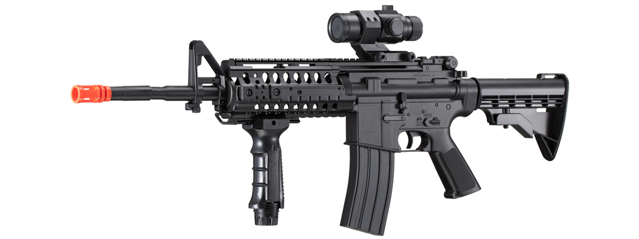 WellFire D96 M4 Carbine Airsoft AEG Rifle w/ Scope and Grip (Color: Black)