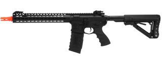 G&G Combat Machine CM16 SRL AEG M4 Carbine w/ 12" KeyMod Handguard and Battery Charger (Color: Black)
