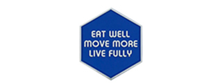 Hexagon PVC Patch "Eat Well Move More Live Fully"